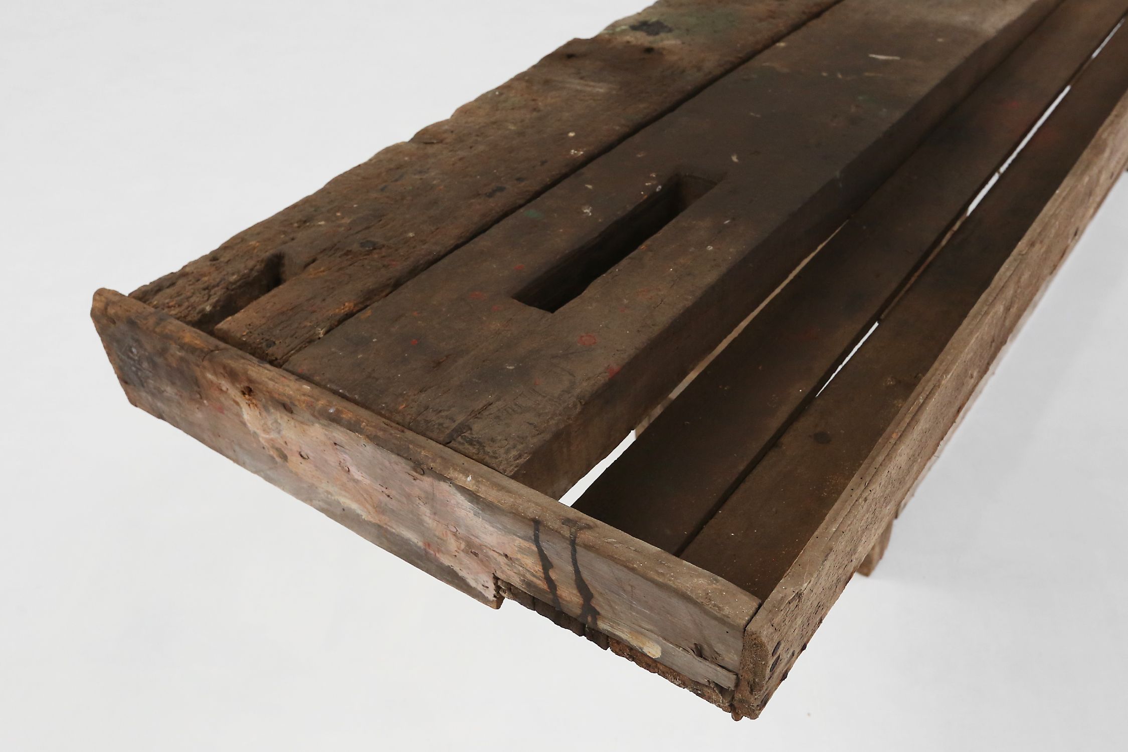 Industrial Oak Workbench with Exceptional Patina, Belgium ca. 1850thumbnail